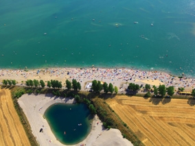 Letecký snímek Slnečných jezer